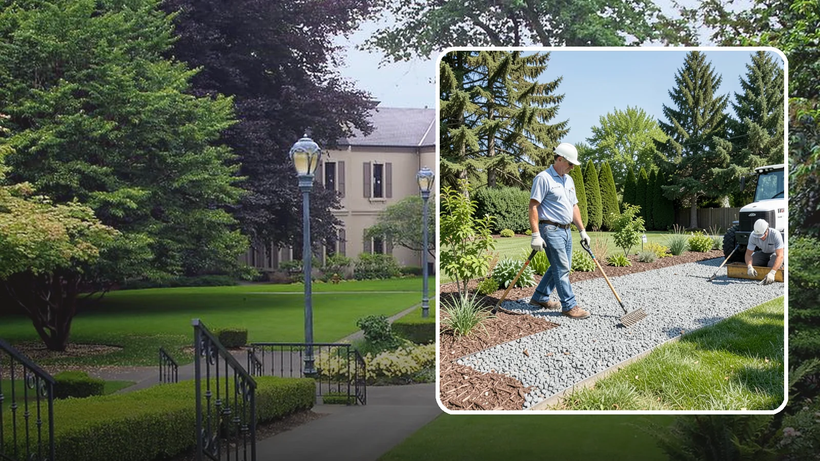 Gravel Mulch Installation in Woodinville, King County, WA - We install decorative gravel mulch for a clean, permanent ground cover that never needs annual replacement.