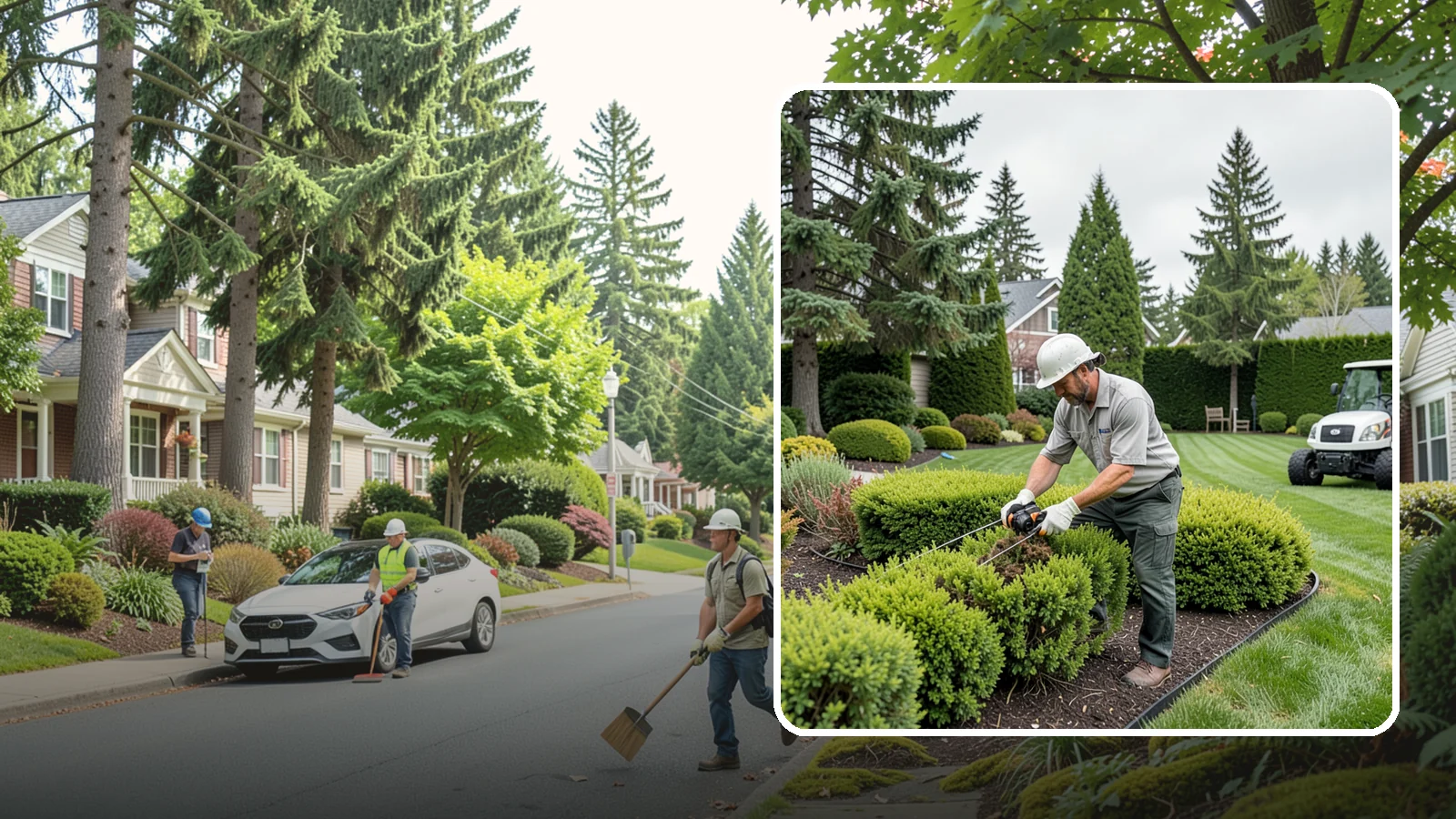 Heather Pruning in Beaux Arts Village, King County, WA - Light annual shearing of heaths and heathers just below spent flowers to keep plants compact and prevent woodiness.
