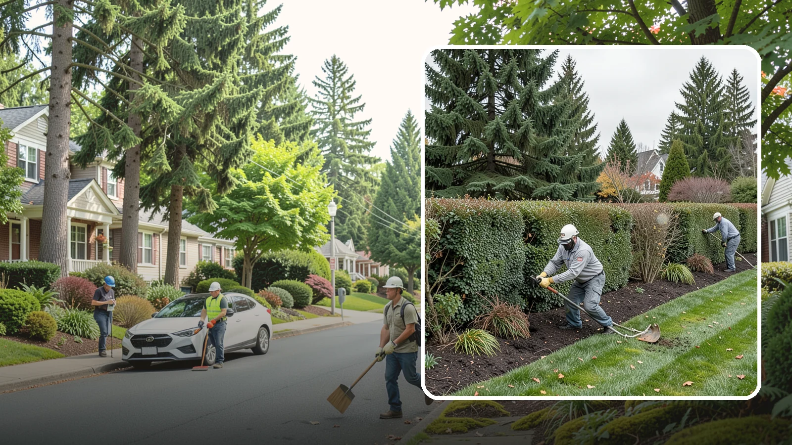 Hedge Planting in Beaux Arts Village, King County, WA - Living privacy and boundary hedges planted at proper spacing for fast, full screening.