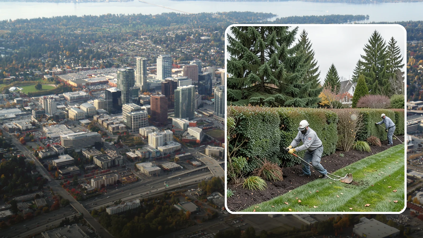 Hedge Planting in Bellevue, King County, WA - Living privacy and boundary hedges planted at proper spacing for fast, full screening.