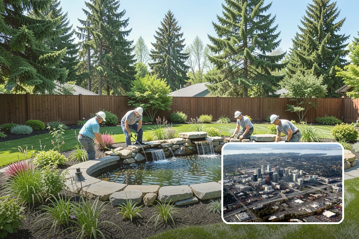 Hedge Planting in Bellevue, King County, WA - Living privacy and boundary screening