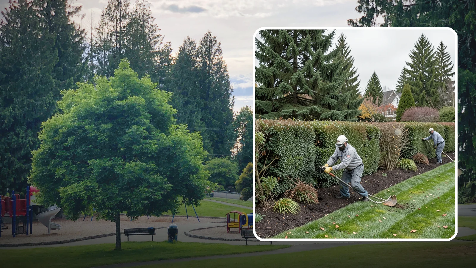Hedge Planting in Bonney Lake, Pierce County, WA - Living privacy and boundary hedges planted at proper spacing for fast, full screening.