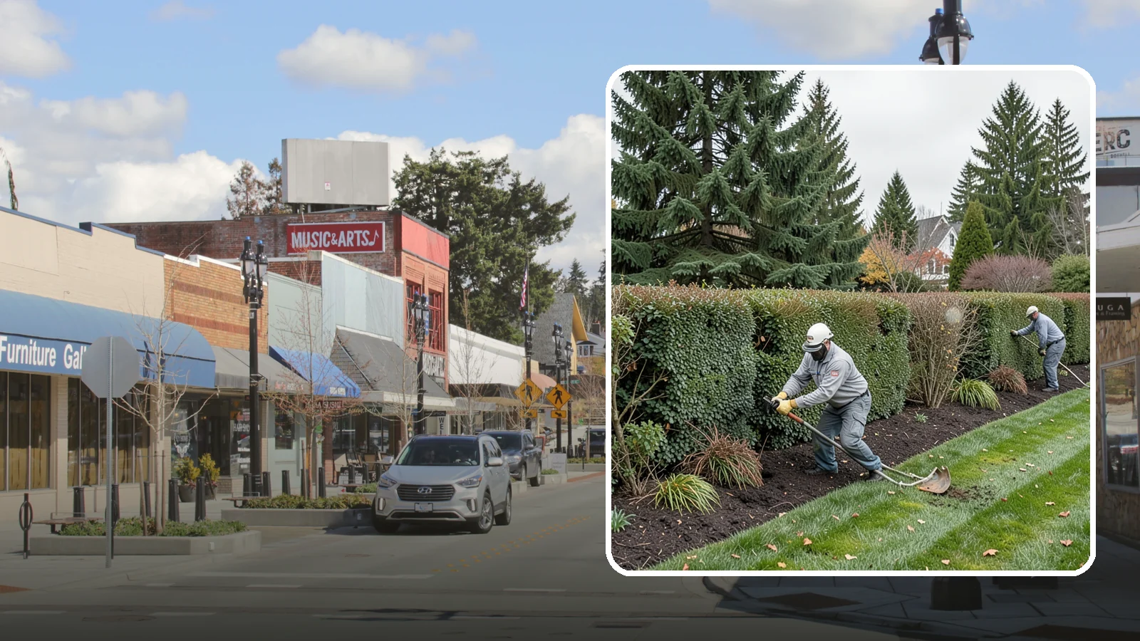 Hedge Planting in Bothell, King County, WA - Living privacy and boundary hedges planted at proper spacing for fast, full screening.