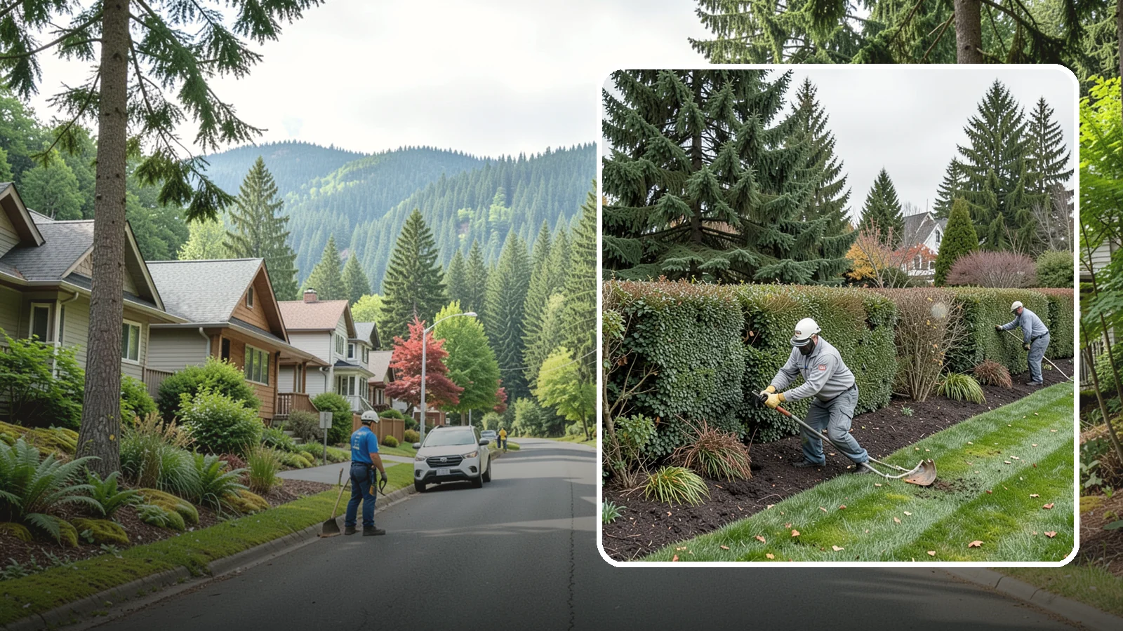 Hedge Planting in Darrington, Snohomish County, WA - Living privacy and boundary hedges planted at proper spacing for fast, full screening.