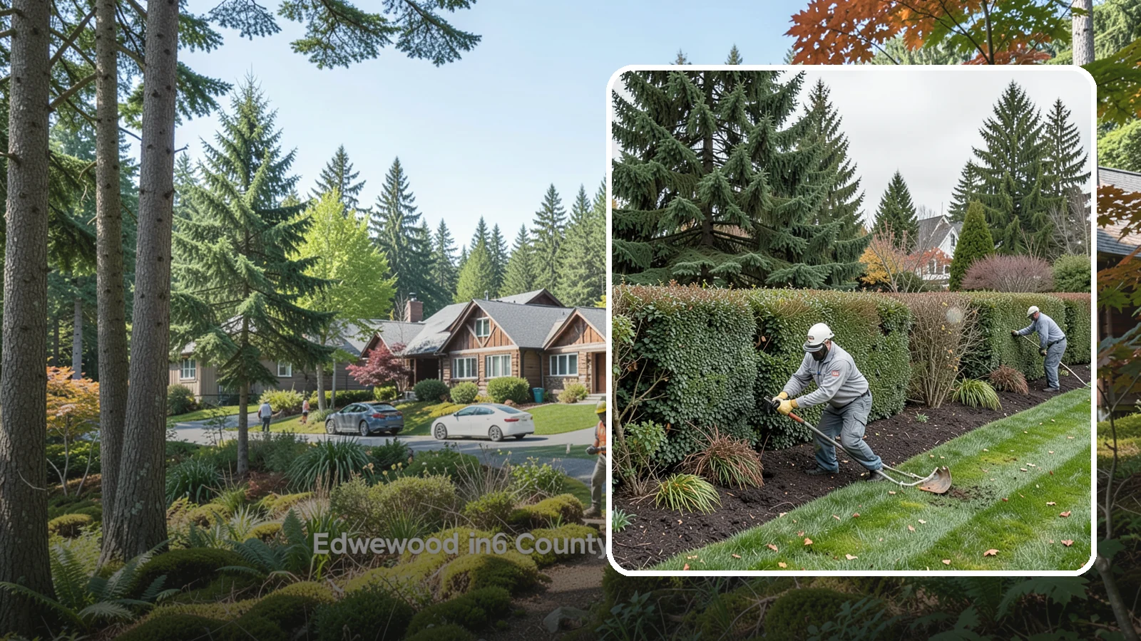 Hedge Planting in Edgewood, Pierce County, WA - Living privacy and boundary hedges planted at proper spacing for fast, full screening.