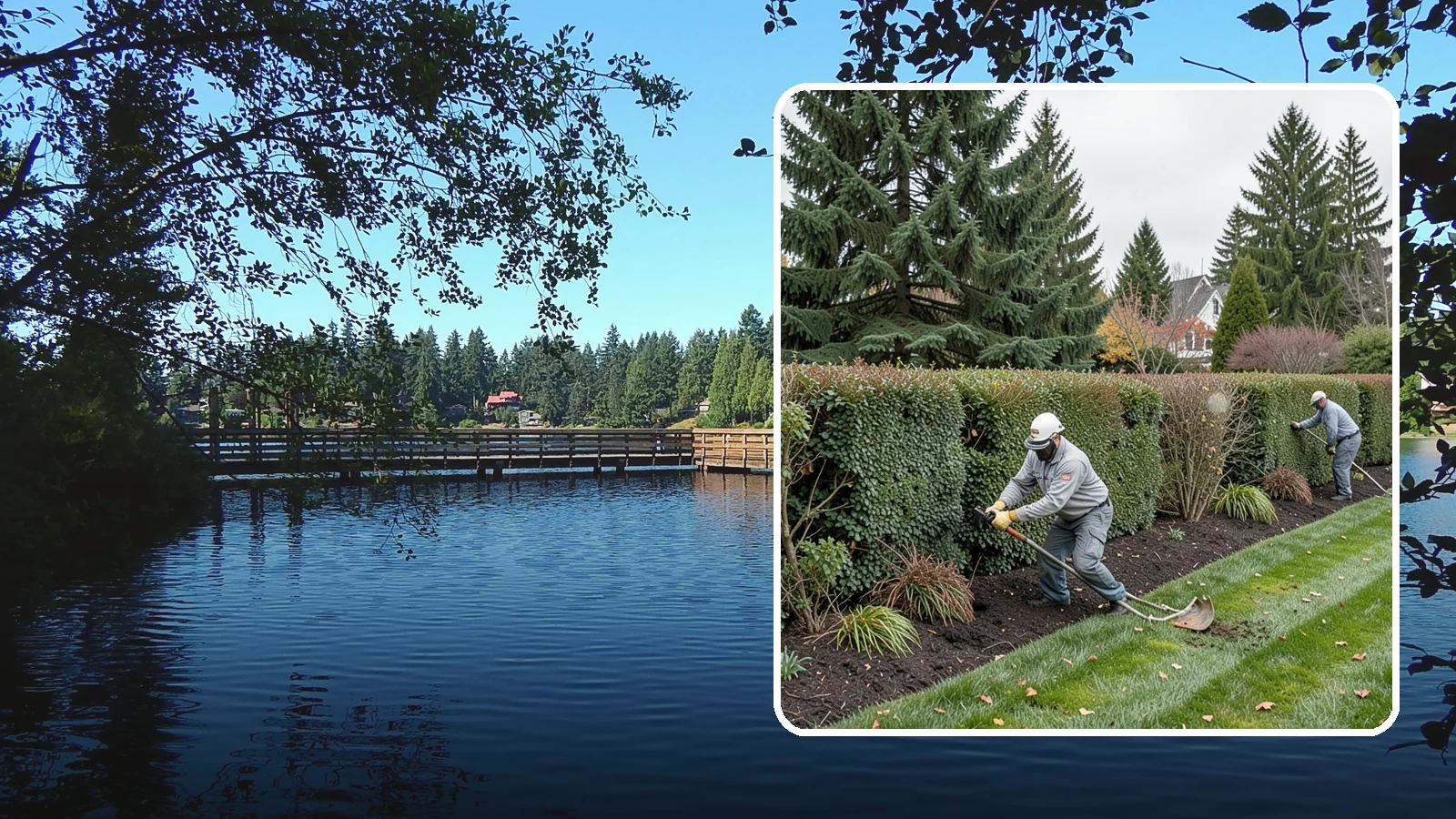 Hedge Planting in Federal Way, King County, WA - Living privacy and boundary hedges planted at proper spacing for fast, full screening.
