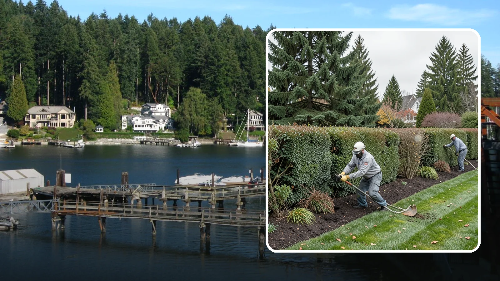 Hedge Planting in Gig Harbor, Pierce County, WA - Living privacy and boundary hedges planted at proper spacing for fast, full screening.