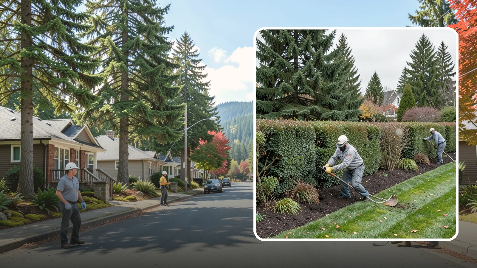 Hedge Planting in Hunts Point, King County, WA - Living privacy and boundary hedges planted at proper spacing for fast, full screening.