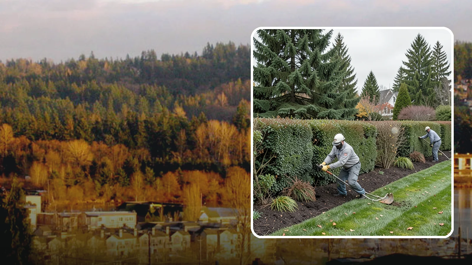 Hedge Planting in Kenmore, King County, WA - Living privacy and boundary hedges planted at proper spacing for fast, full screening.
