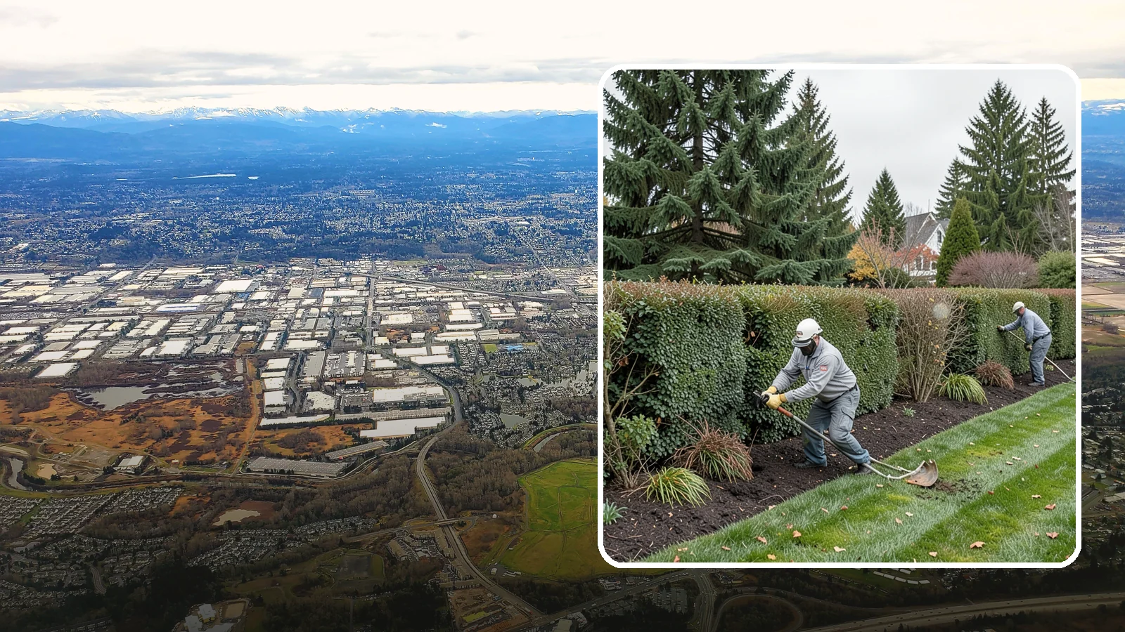 Hedge Planting in Kent, King County, WA - Living privacy and boundary hedges planted at proper spacing for fast, full screening.