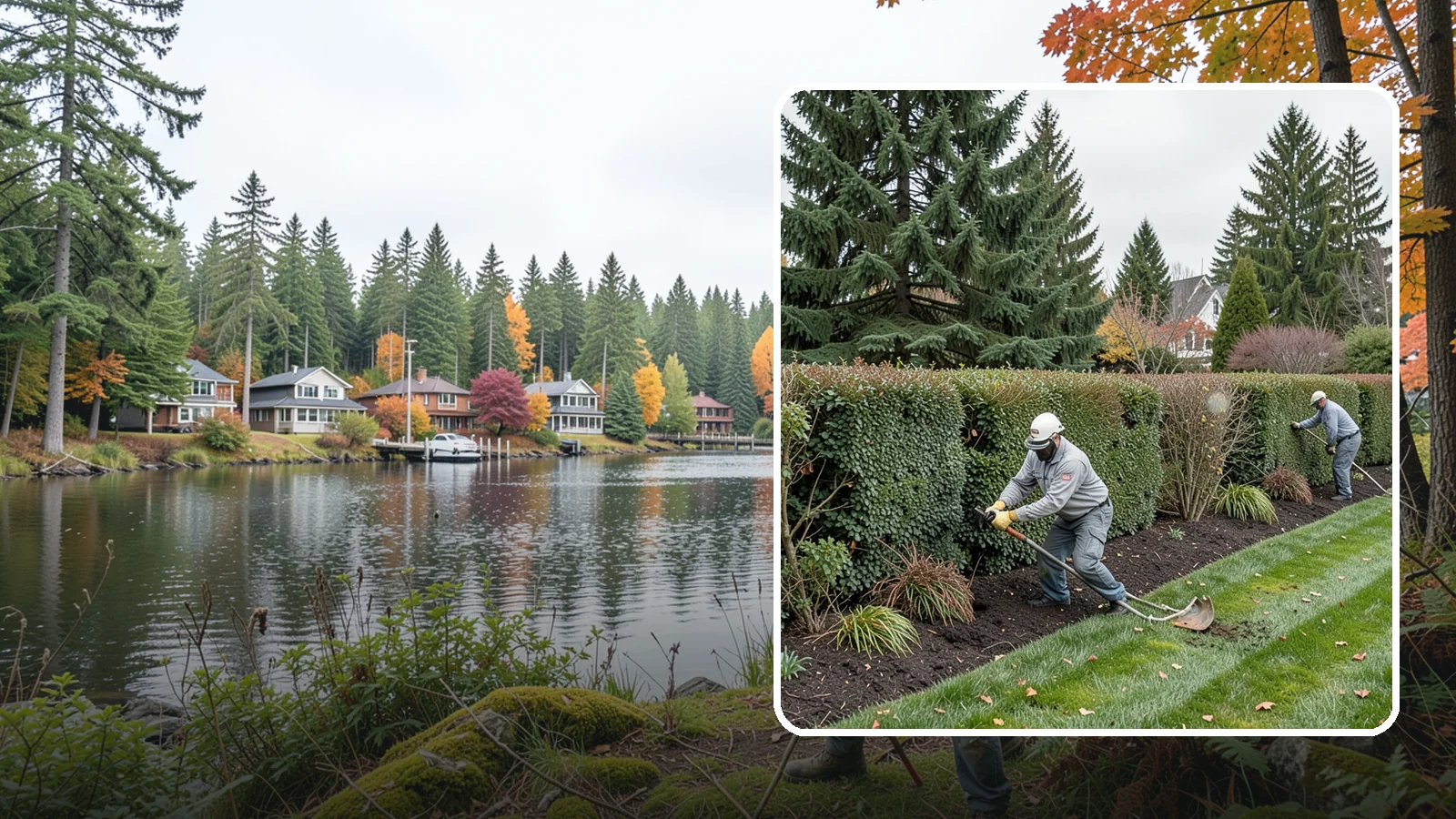 Hedge Planting in La Conner, Skagit County, WA - Living privacy and boundary hedges planted at proper spacing for fast, full screening.