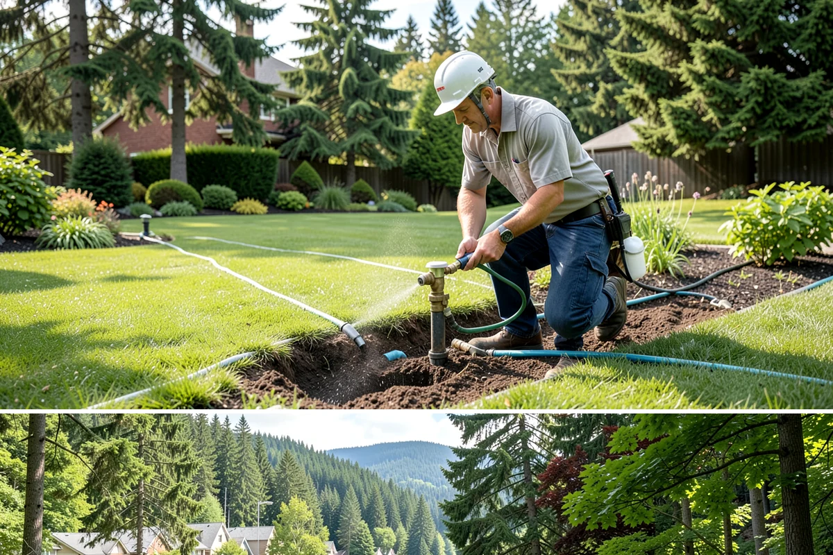 Hedge Planting in Lake Forest Park, King County, WA - Best planted spring or fall so the hedge establishes before its first full growing season.