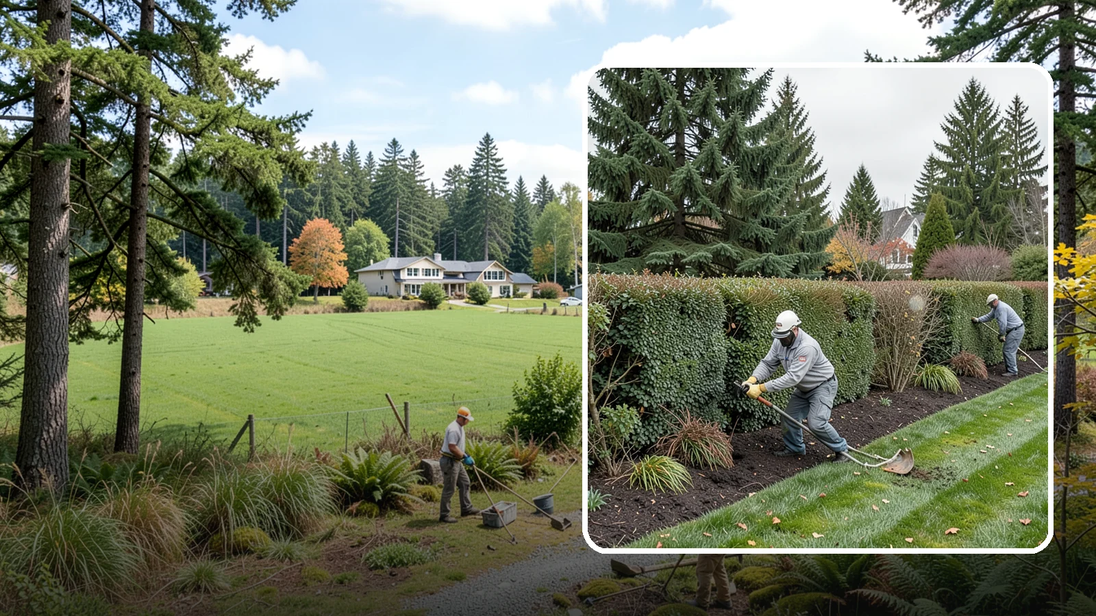 Hedge Planting in Lyman, Skagit County, WA - Living privacy and boundary hedges planted at proper spacing for fast, full screening.