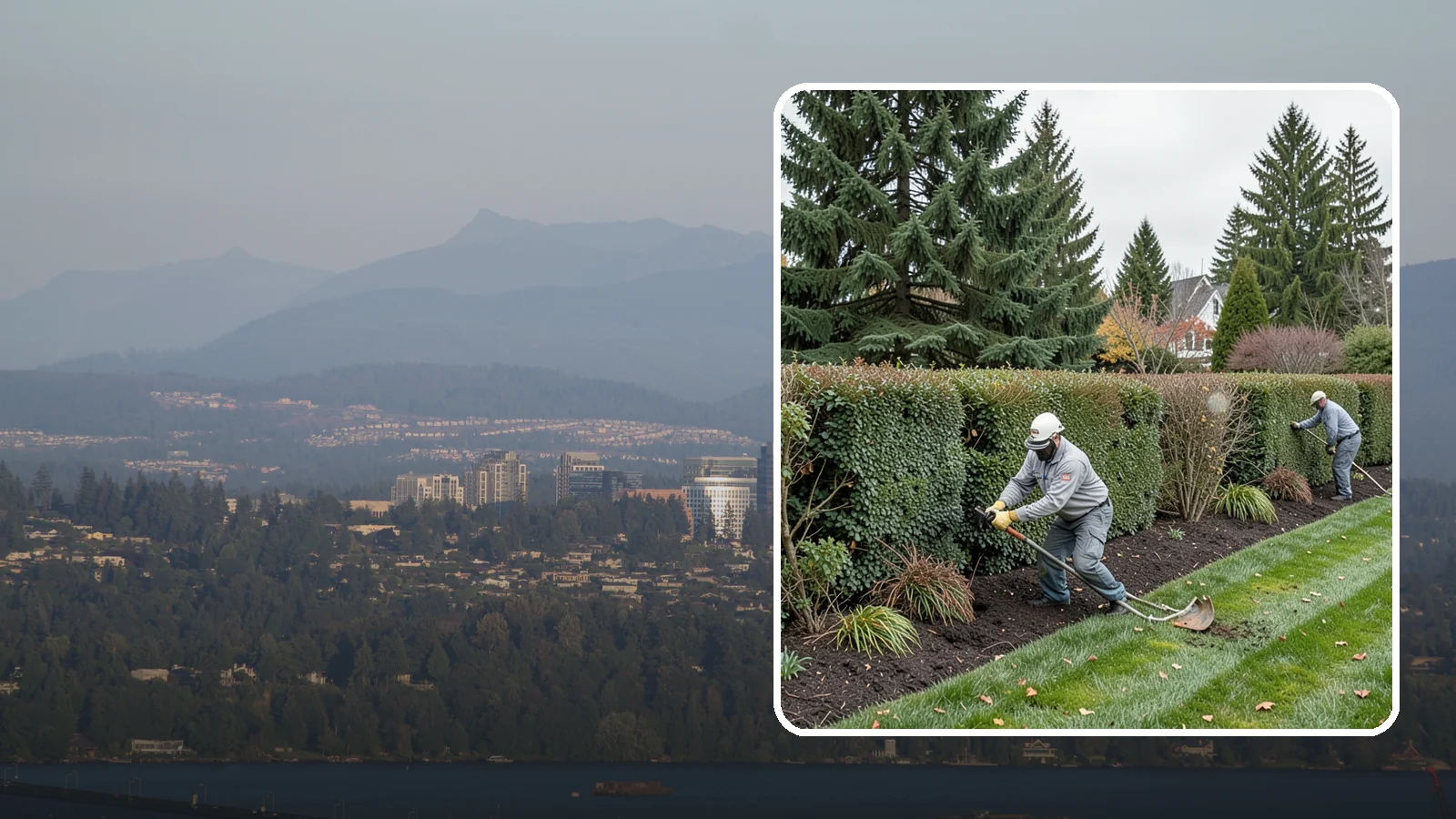 Hedge Planting in Medina, King County, WA - Living privacy and boundary hedges planted at proper spacing for fast, full screening.