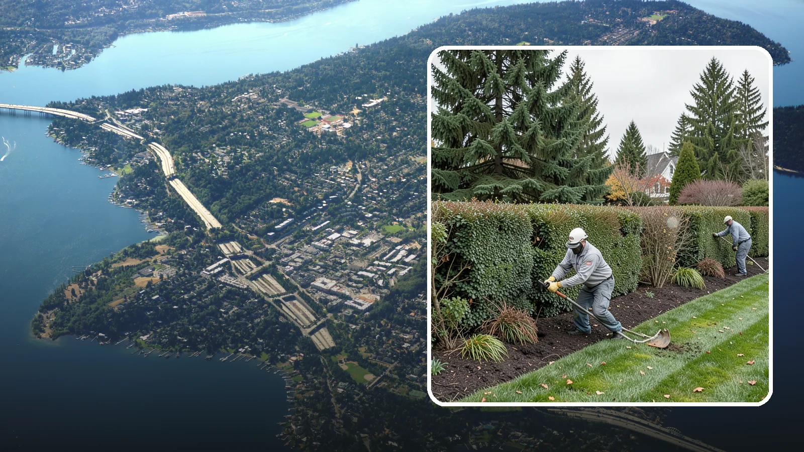 Hedge Planting in Mercer Island, King County, WA - Living privacy and boundary hedges planted at proper spacing for fast, full screening.