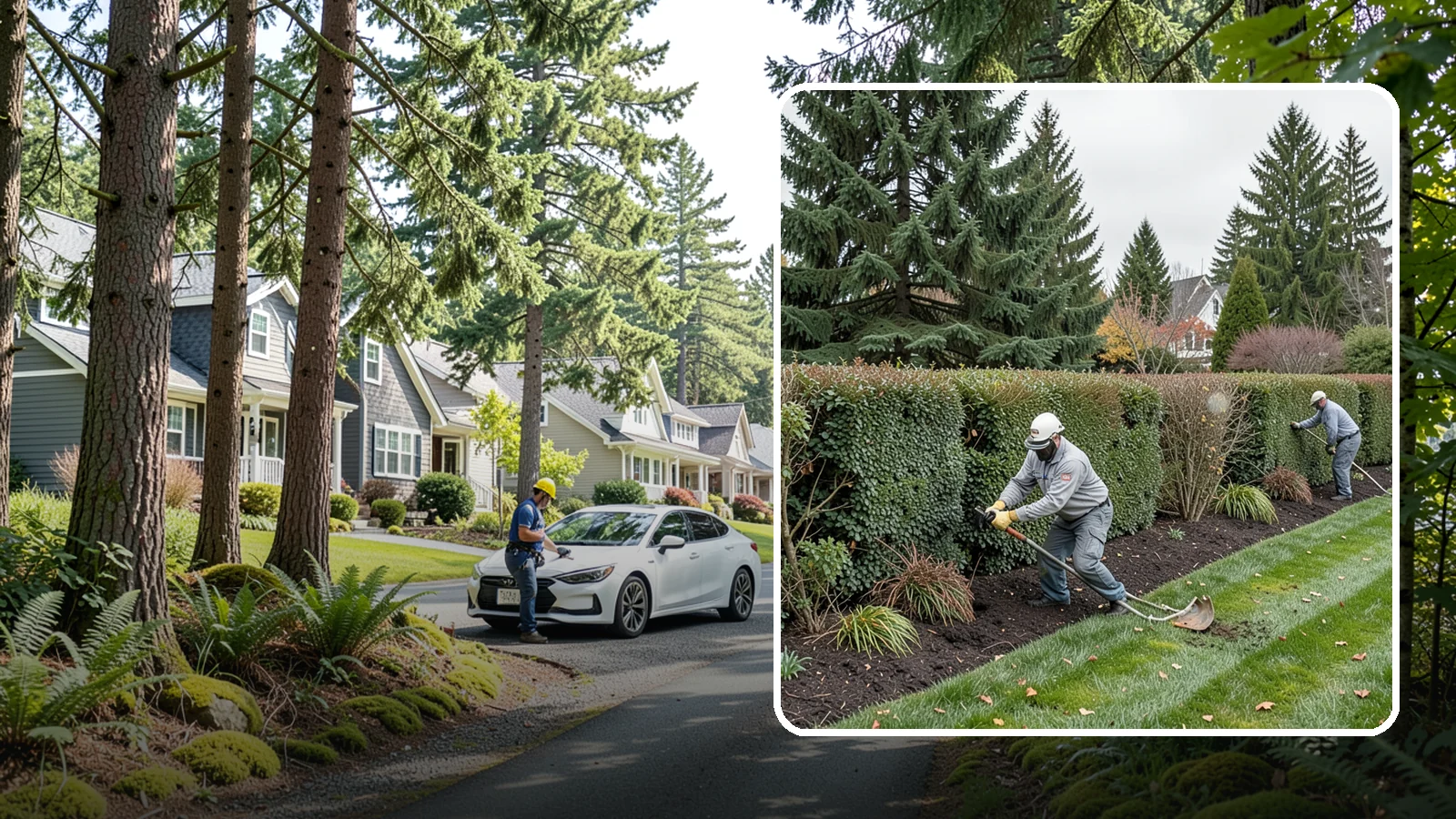 Hedge Planting in Normandy Park, King County, WA - Living privacy and boundary hedges planted at proper spacing for fast, full screening.