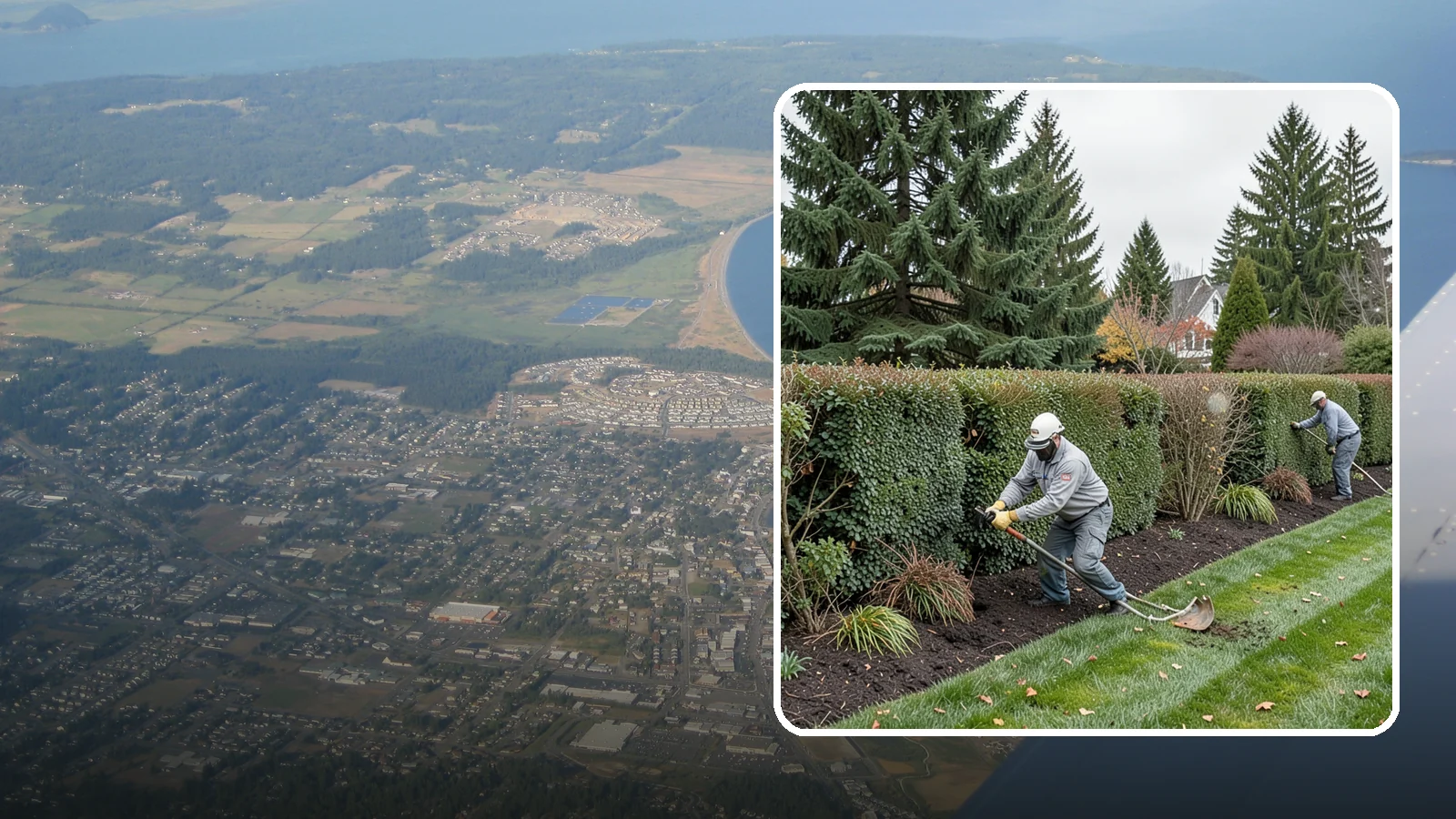 Hedge Planting in Oak Harbor, Island County, WA - Living privacy and boundary hedges planted at proper spacing for fast, full screening.