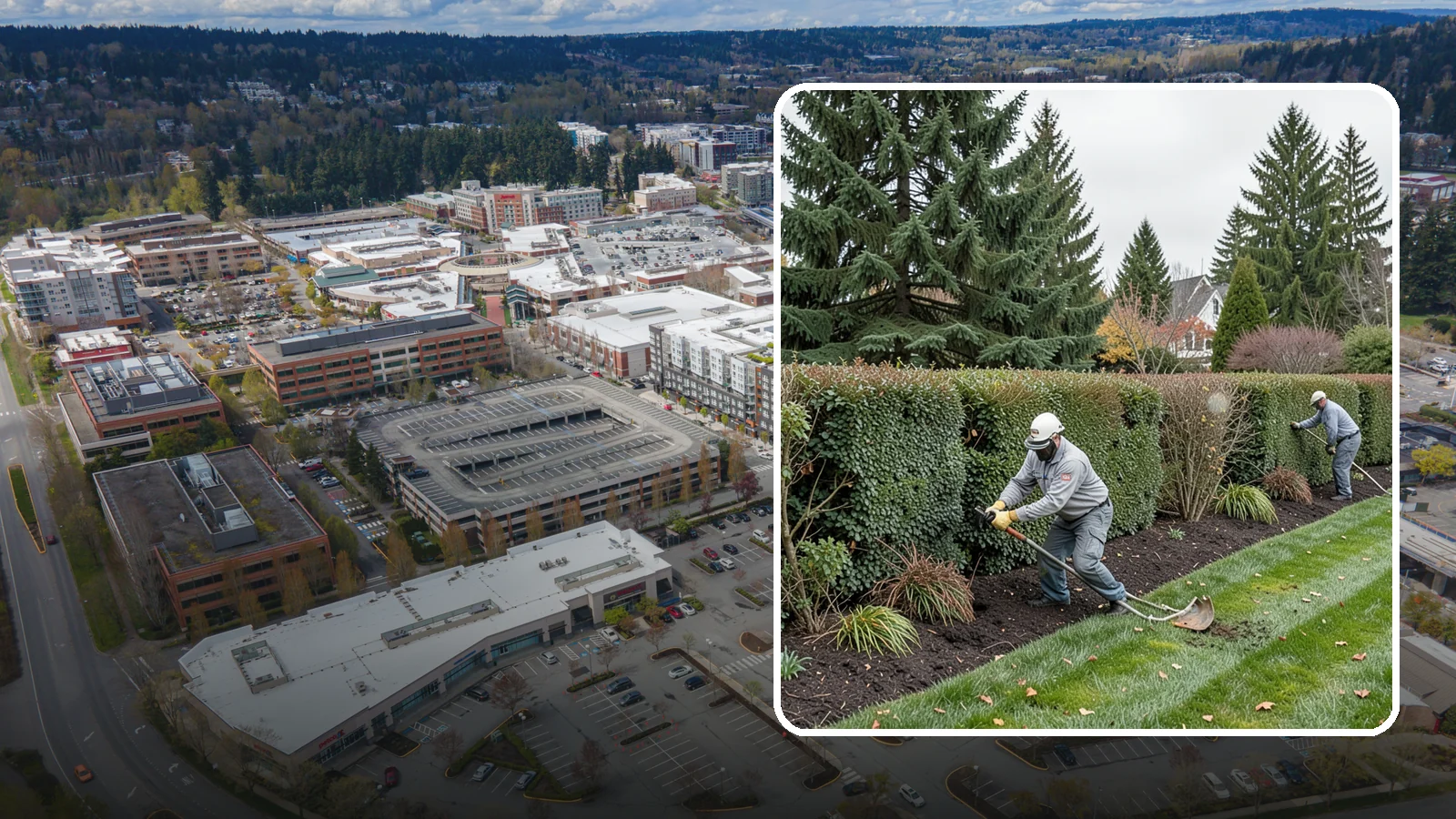 Hedge Planting in Redmond, King County, WA - Living privacy and boundary hedges planted at proper spacing for fast, full screening.