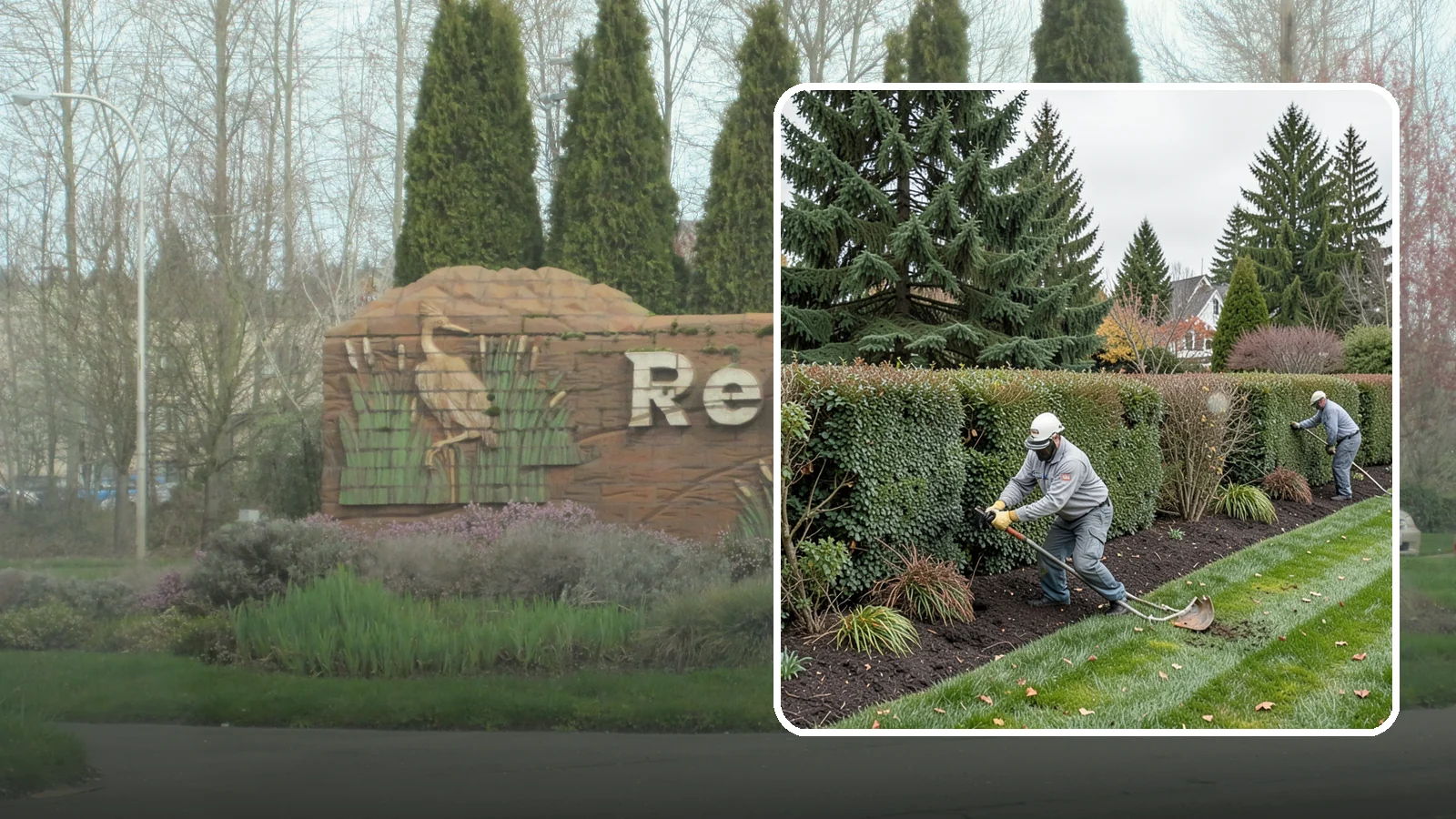 Hedge Planting in Renton, King County, WA - Living privacy and boundary hedges planted at proper spacing for fast, full screening.