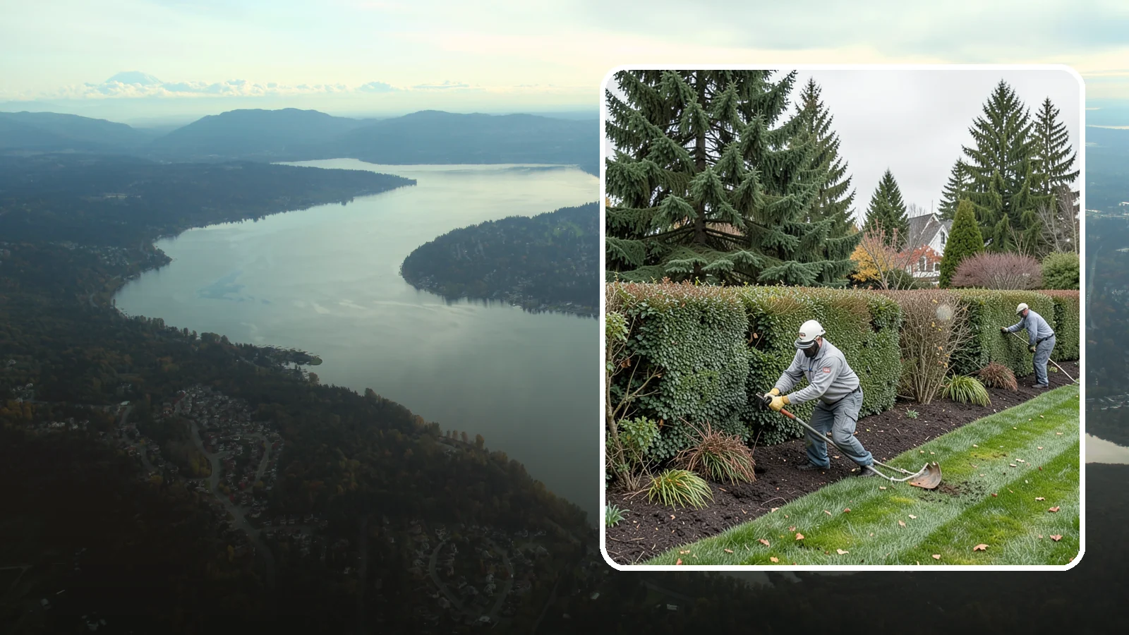 Hedge Planting in Sammamish, King County, WA - Living privacy and boundary hedges planted at proper spacing for fast, full screening.