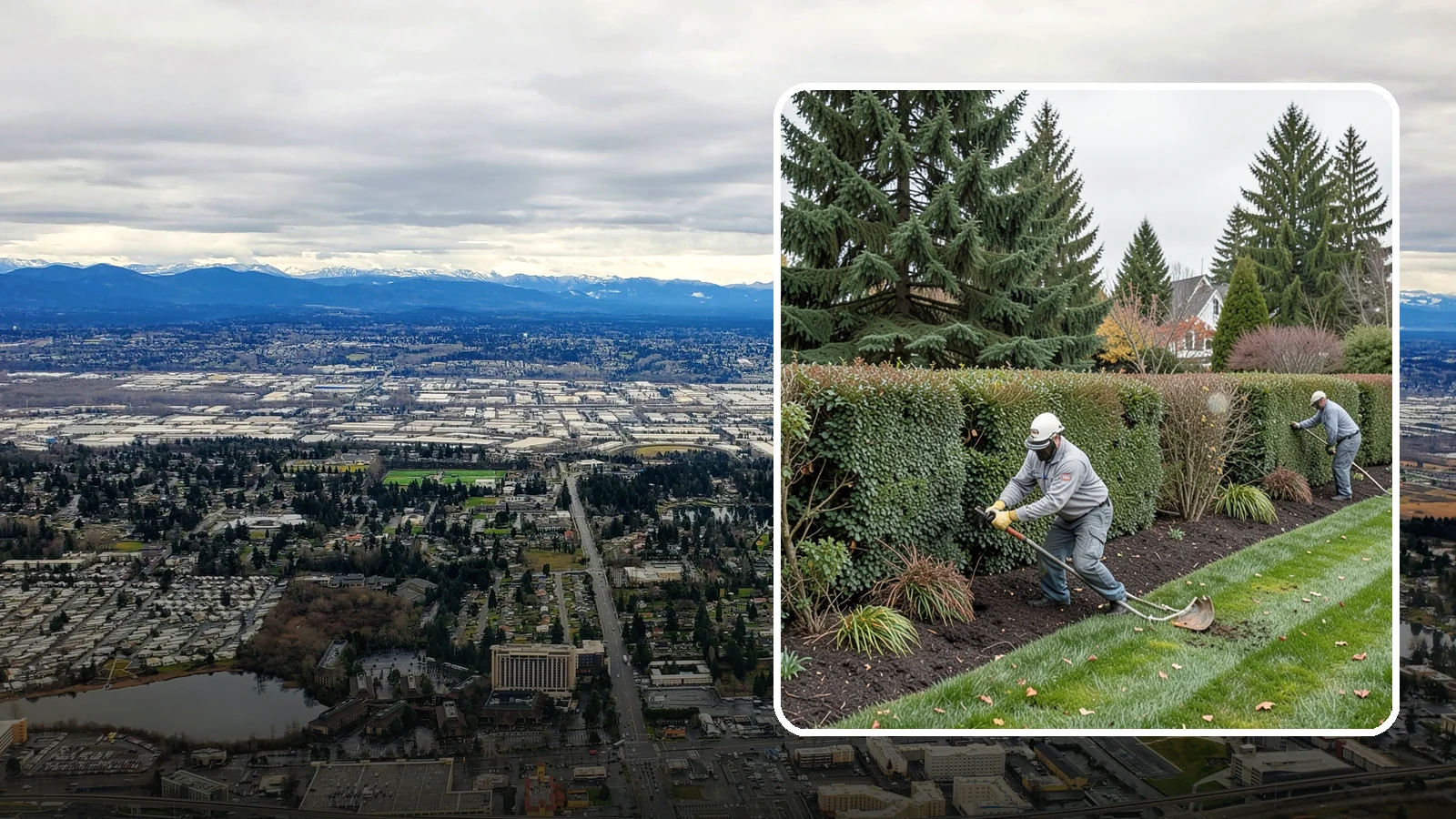 Hedge Planting in SeaTac, King County, WA - Living privacy and boundary hedges planted at proper spacing for fast, full screening.