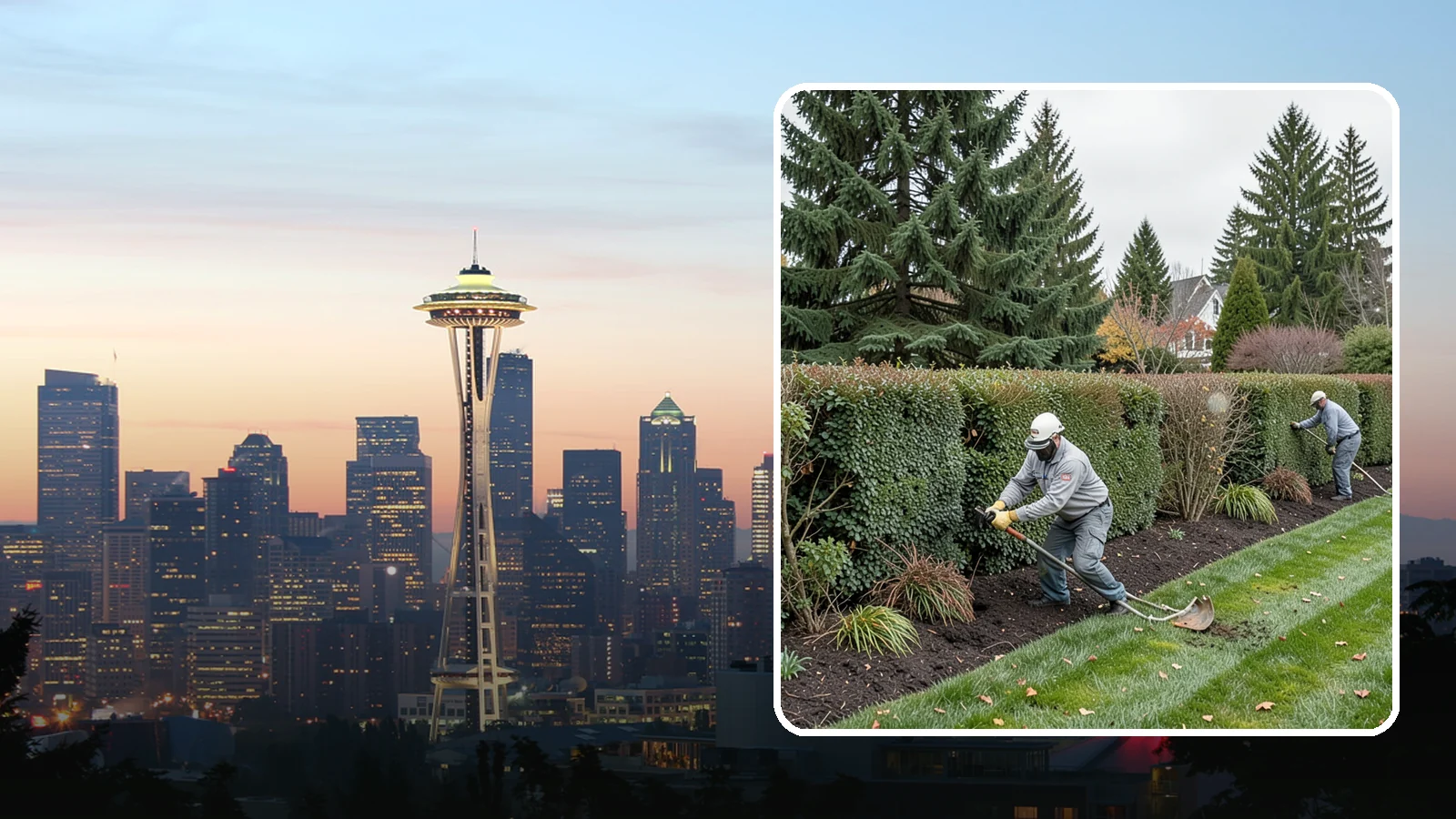 Hedge Planting in Seattle, King County, WA - Living privacy and boundary hedges planted at proper spacing for fast, full screening.