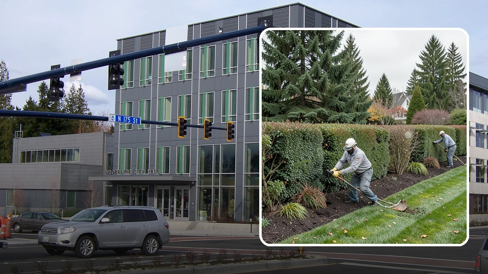 Hedge Planting in Shoreline, King County, WA - Living privacy and boundary hedges planted at proper spacing for fast, full screening.