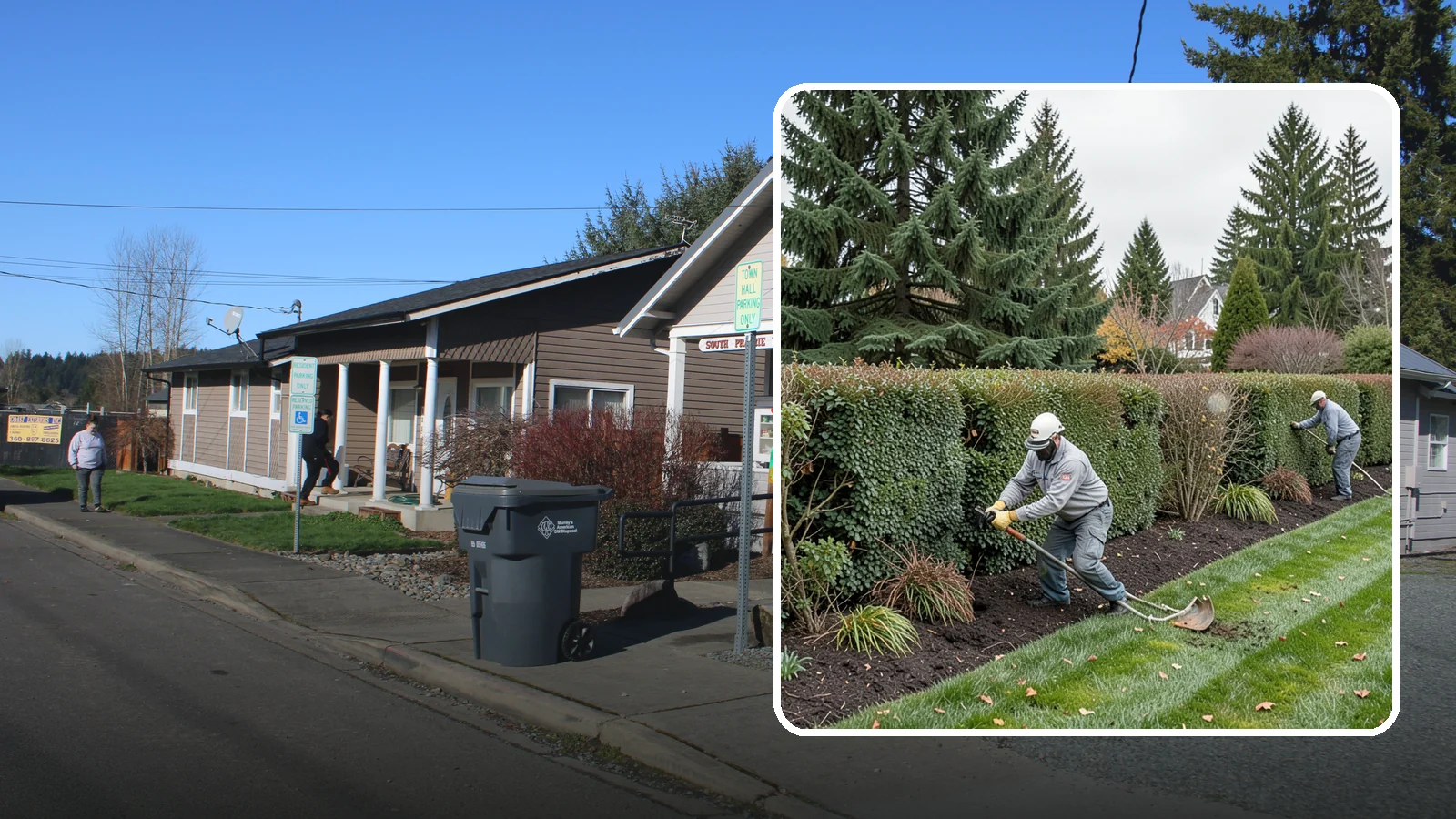 Hedge Planting in South Prairie, Pierce County, WA - Living privacy and boundary hedges planted at proper spacing for fast, full screening.