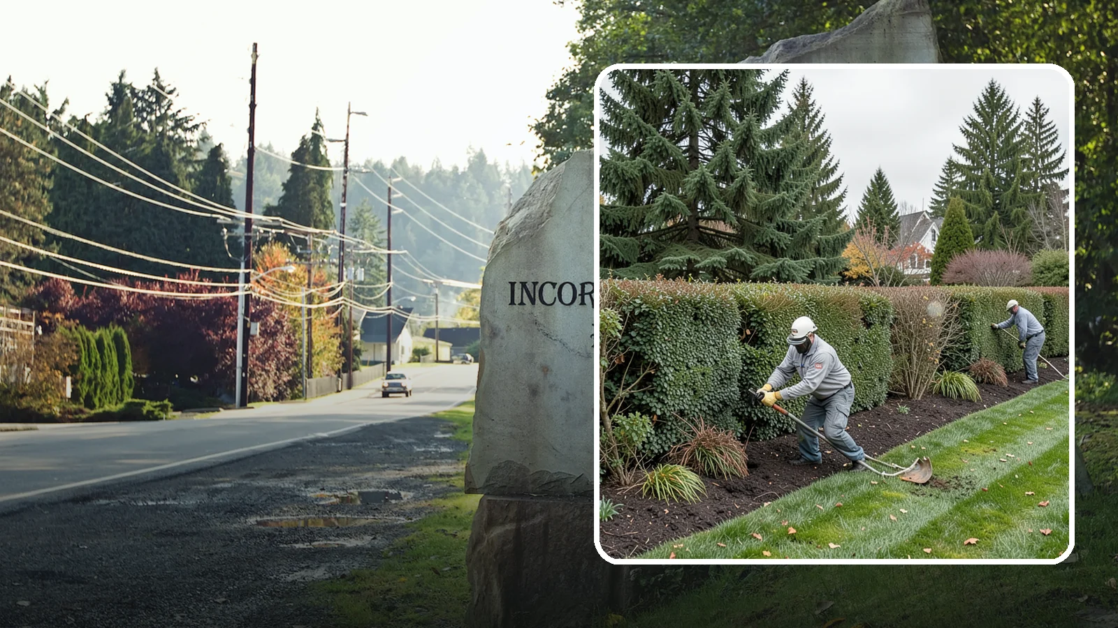 Hedge Planting in Wilkeson, Pierce County, WA - Living privacy and boundary hedges planted at proper spacing for fast, full screening.
