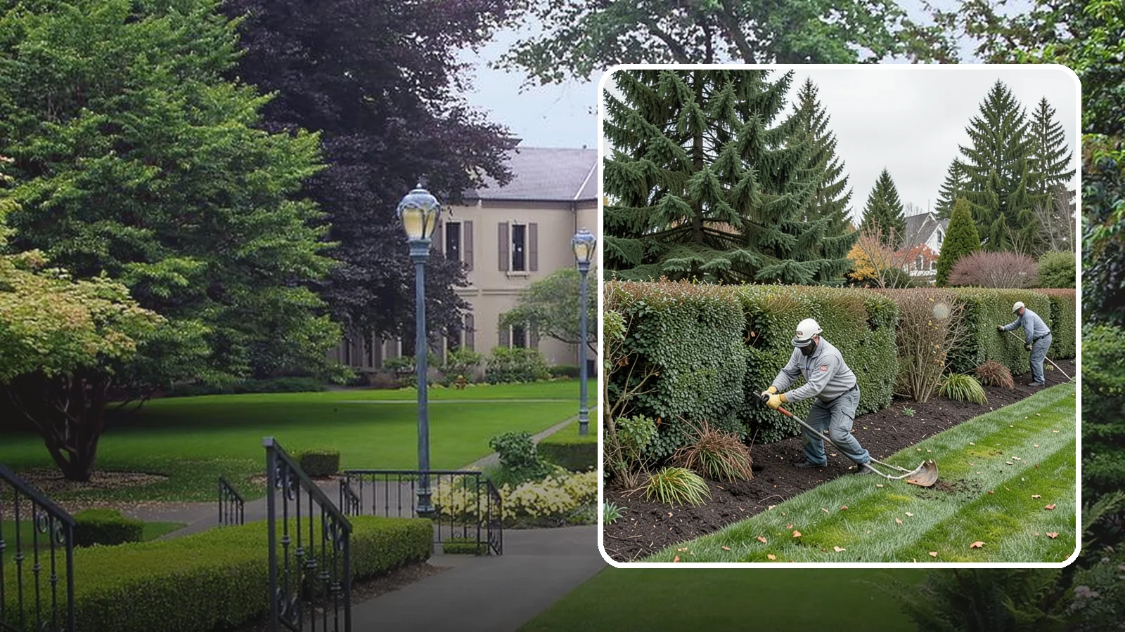Hedge Planting in Woodinville, King County, WA - Living privacy and boundary hedges planted at proper spacing for fast, full screening.