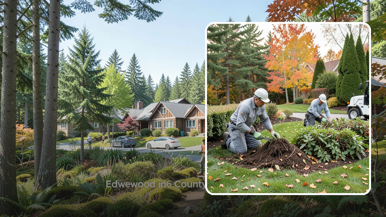 Hedge Removal in Edgewood, Pierce County, WA - Complete hedge removal that clears tired or overgrown hedges down to the roots and reopens the space.