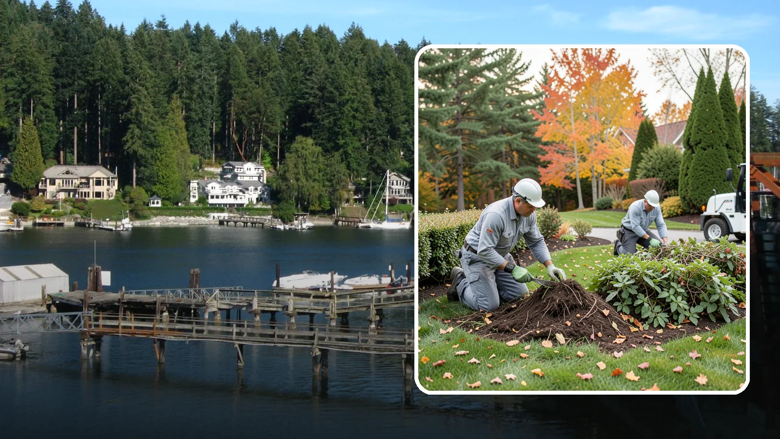 Hedge Removal in Gig Harbor, Pierce County, WA - Complete hedge removal that clears tired or overgrown hedges down to the roots and reopens the space.