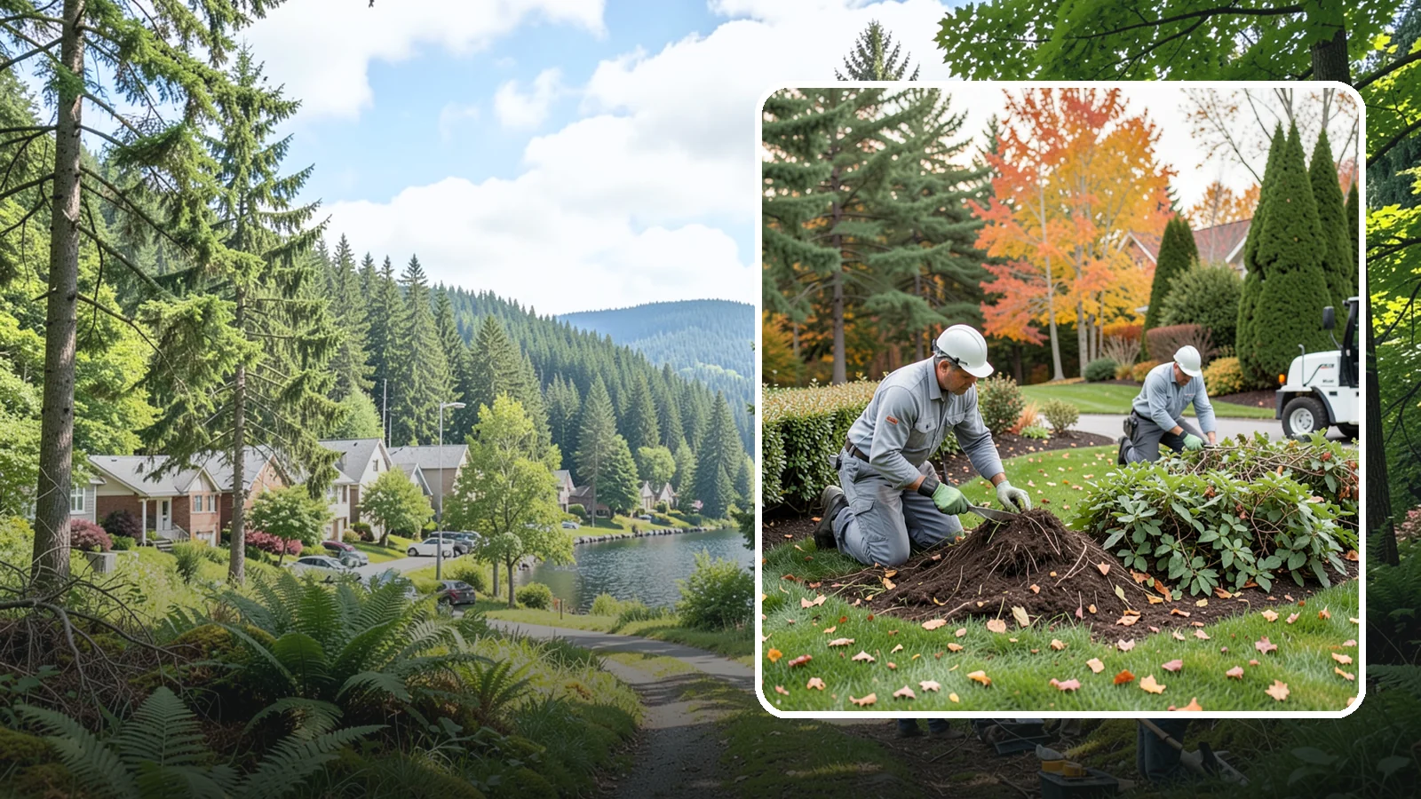 Hedge Removal in Lake Forest Park, King County, WA - Complete hedge removal that clears tired or overgrown hedges down to the roots and reopens the space.