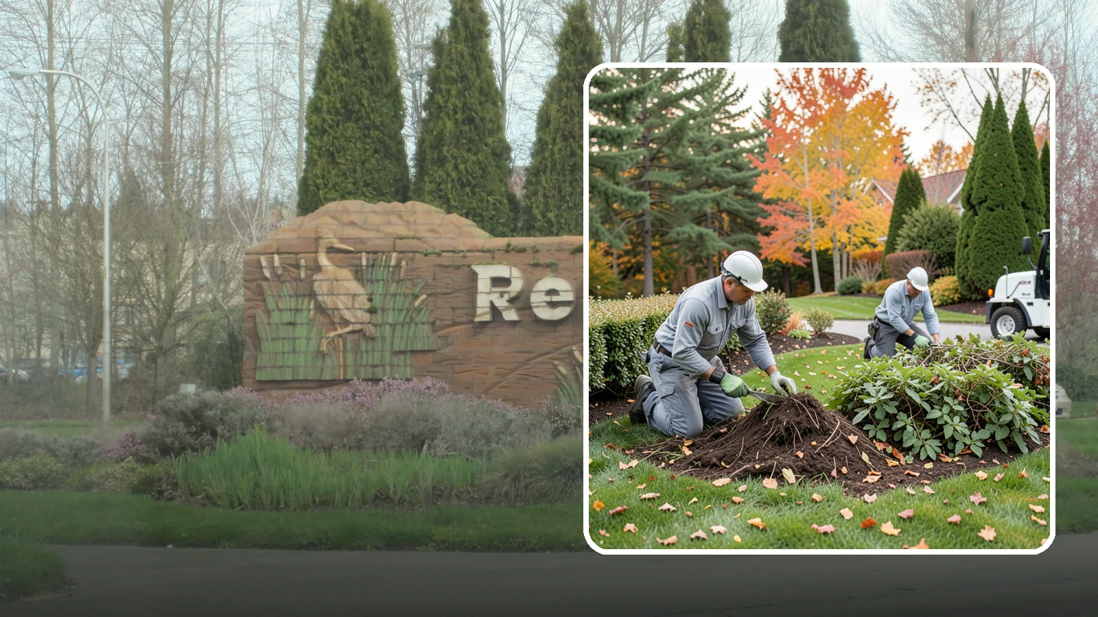 Hedge Removal in Renton, King County, WA - Complete hedge removal that clears tired or overgrown hedges down to the roots and reopens the space.