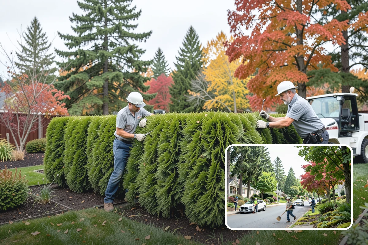 Hedge Shaping in Beaux Arts Village, King County, WA - Restores clean, defined hedge lines