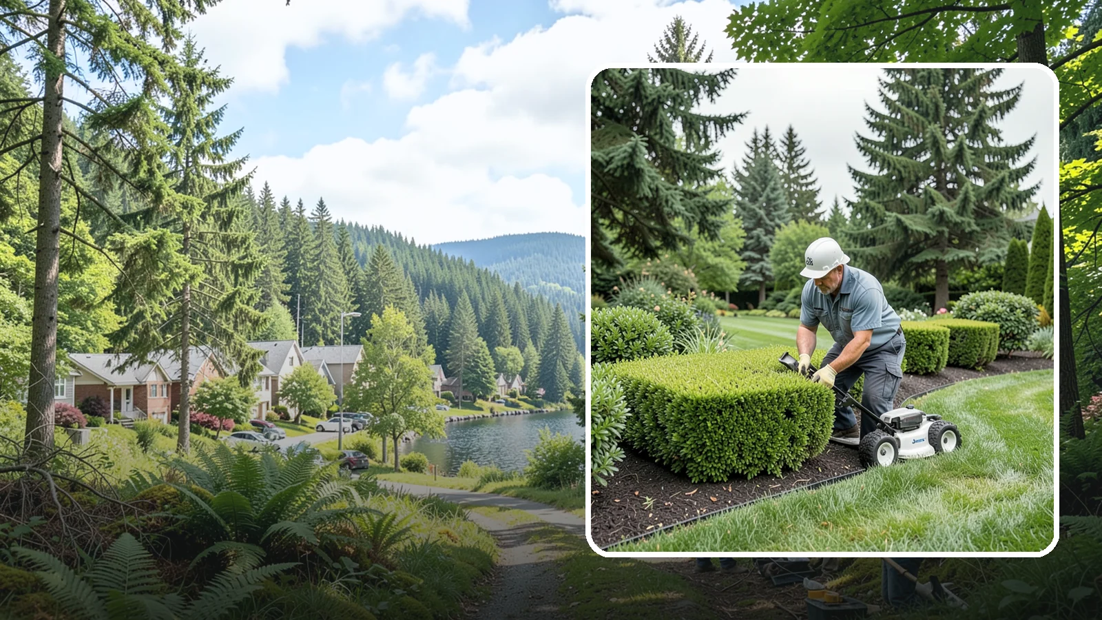 Hedge Shaping in Lake Forest Park, King County, WA - Detailed hedge shaping that transforms overgrown or uneven hedges into clean, architectural forms.