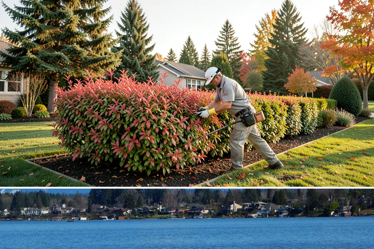 Hedge Shaping in Lake Stevens, Snohomish County, WA - Best shaped in late spring after the first flush, with light refinement in late summer across the Sound.