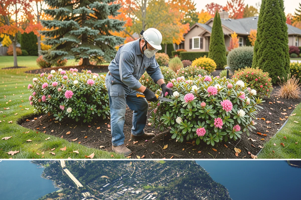 Hedge Shaping in Mercer Island, King County, WA - Best shaped in late spring after the first flush, with light refinement in late summer across the Sound.