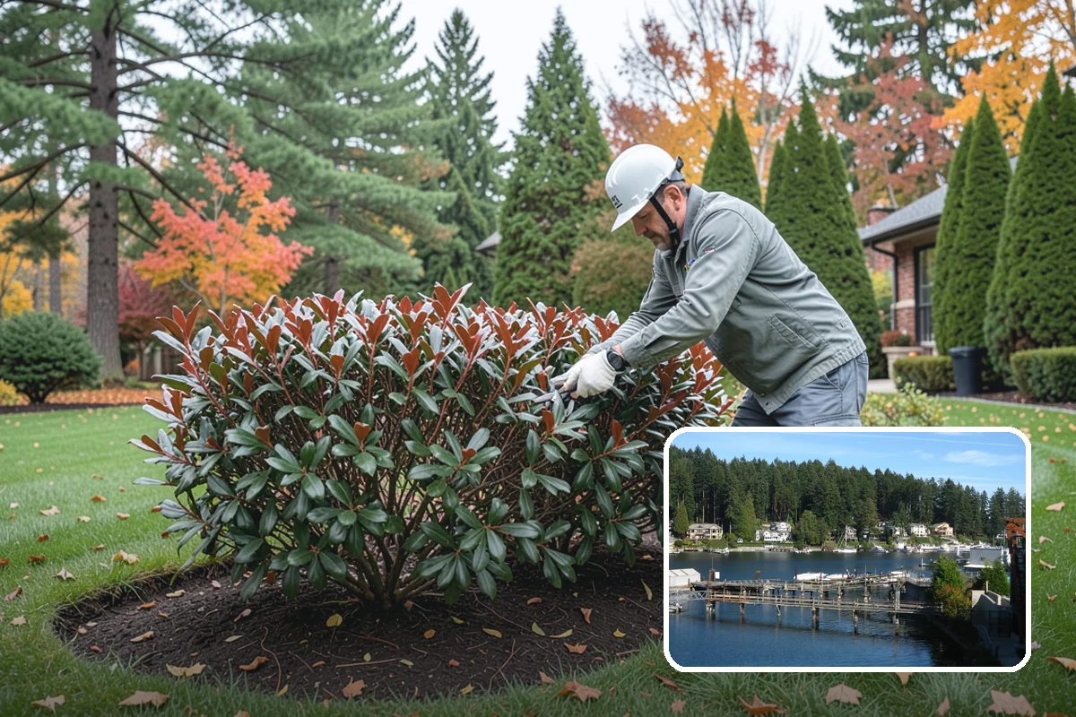 Hedge Trimming in Gig Harbor, Pierce County, WA - Sharp, even faces and level tops