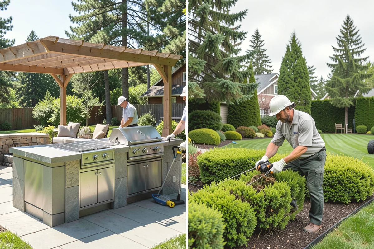 Hemlock Mulch Installation in Anacortes, Skagit County, WA - Measure beds and confirm the natural hemlock look suits your plantings