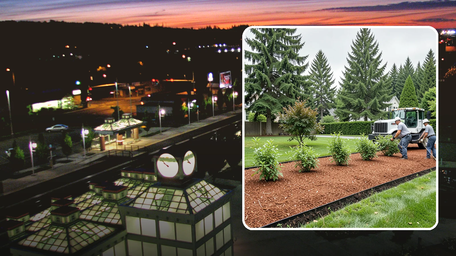Hemlock Mulch Installation in Auburn, King County, WA - We install rich reddish-brown hemlock mulch that resists artificial fading and gives beds a naturally warm finish.