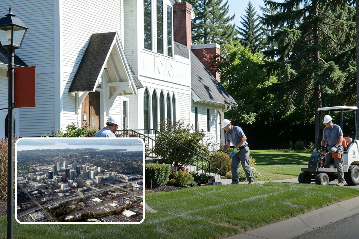 Hemlock Mulch Installation in Bellevue, King County, WA - Naturally rich red-brown color with no added dyes