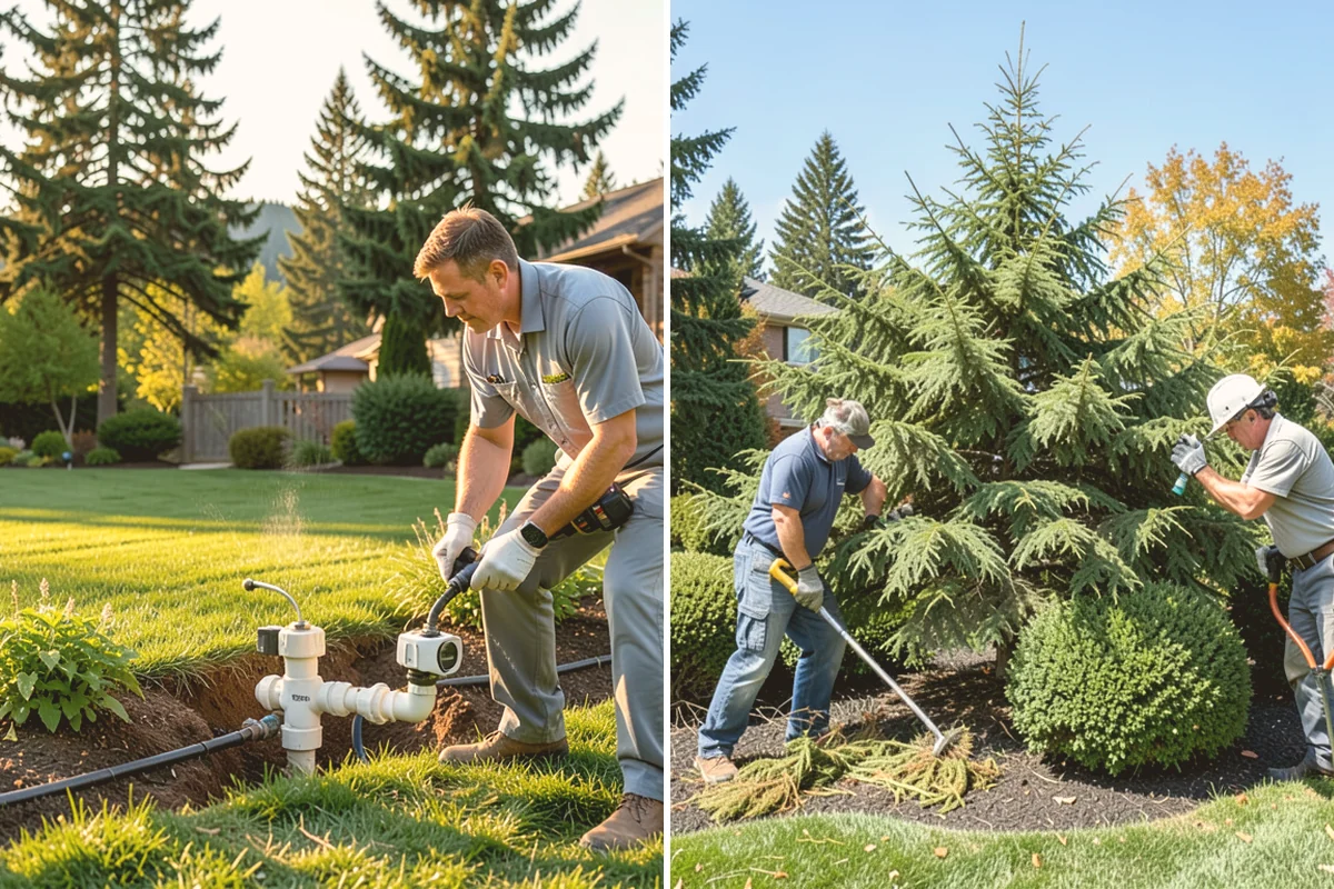 Hemlock Mulch Installation in Bellevue, King County, WA - Measure beds and confirm the natural hemlock look suits your plantings