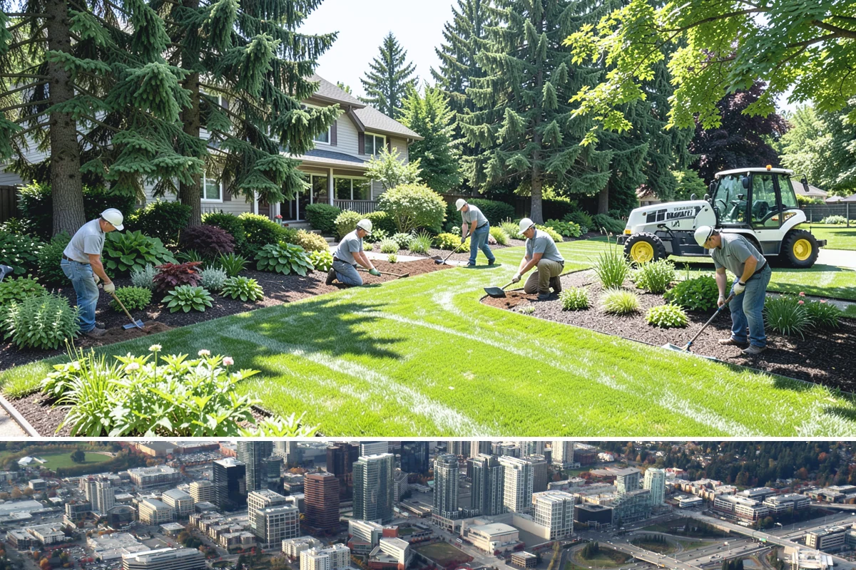 Hemlock Mulch Installation in Bellevue, King County, WA - Hemlock is ideal for an early-spring refresh to showcase new growth, or a fall application to warm up the beds before the rains...