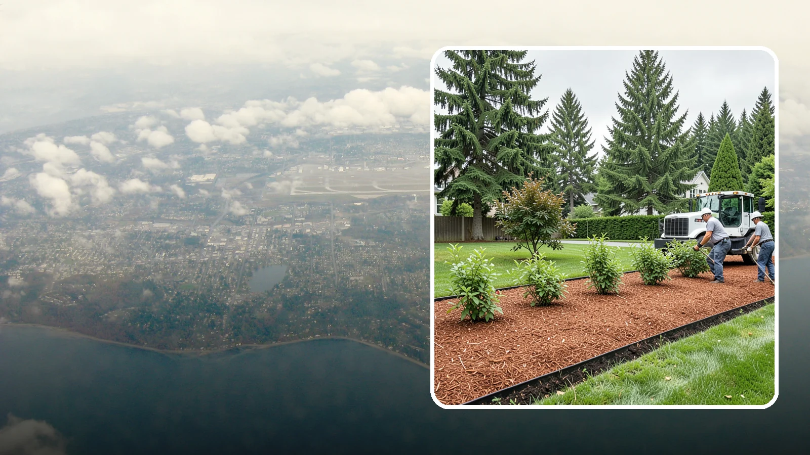 Hemlock Mulch Installation in Burien, King County, WA - We install rich reddish-brown hemlock mulch that resists artificial fading and gives beds a naturally warm finish.