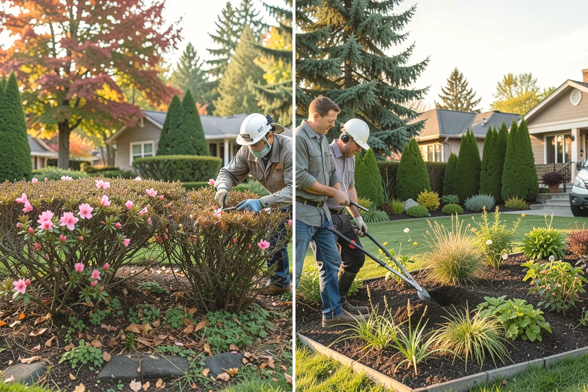 Hemlock Mulch Installation in Burlington, Skagit County, WA - Measure beds and confirm the natural hemlock look suits your plantings