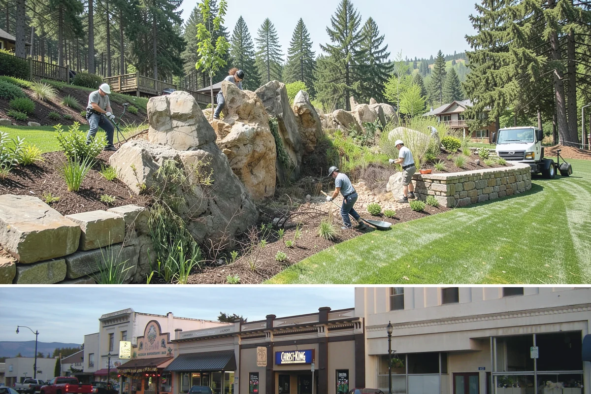 Hemlock Mulch Installation in Burlington, Skagit County, WA - Hemlock is ideal for an early-spring refresh to showcase new growth, or a fall application to warm up the beds before the rains...