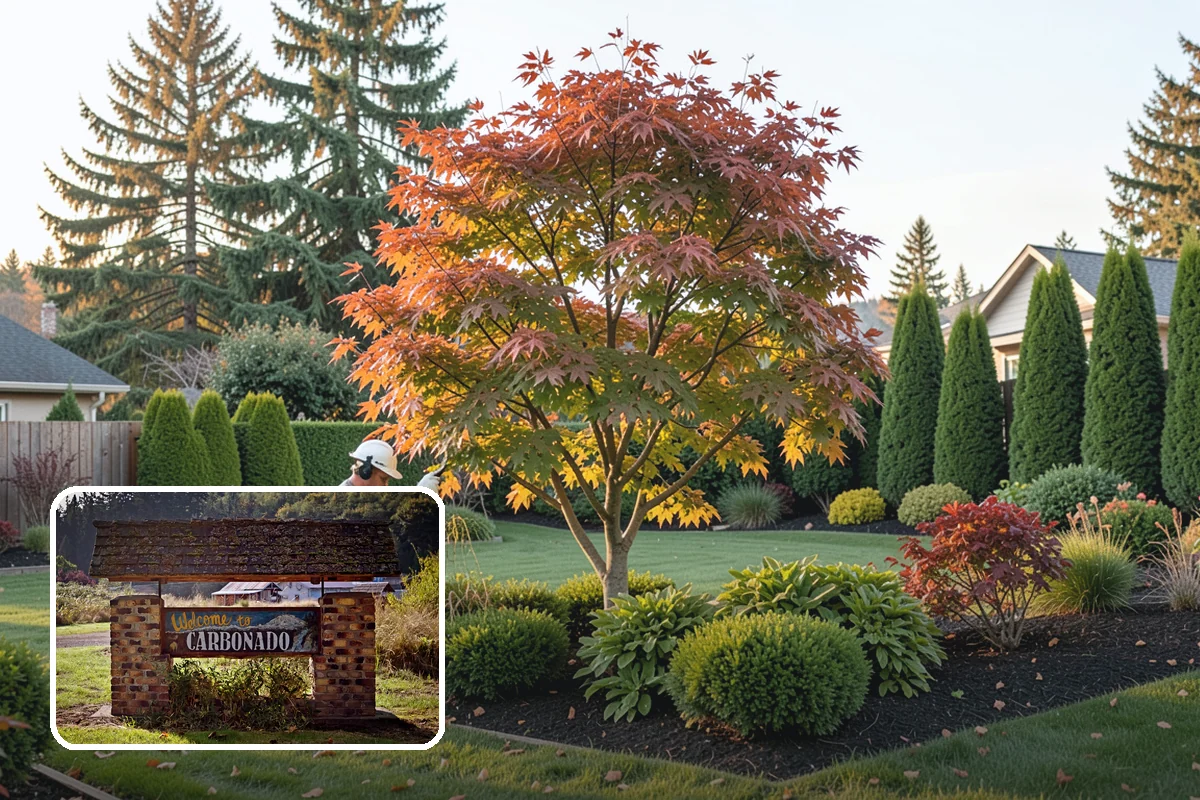 Hemlock Mulch Installation in Carbonado, Pierce County, WA - Naturally rich red-brown color with no added dyes