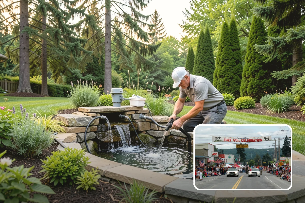 Hemlock Mulch Installation in Carnation, King County, WA - Naturally rich red-brown color with no added dyes