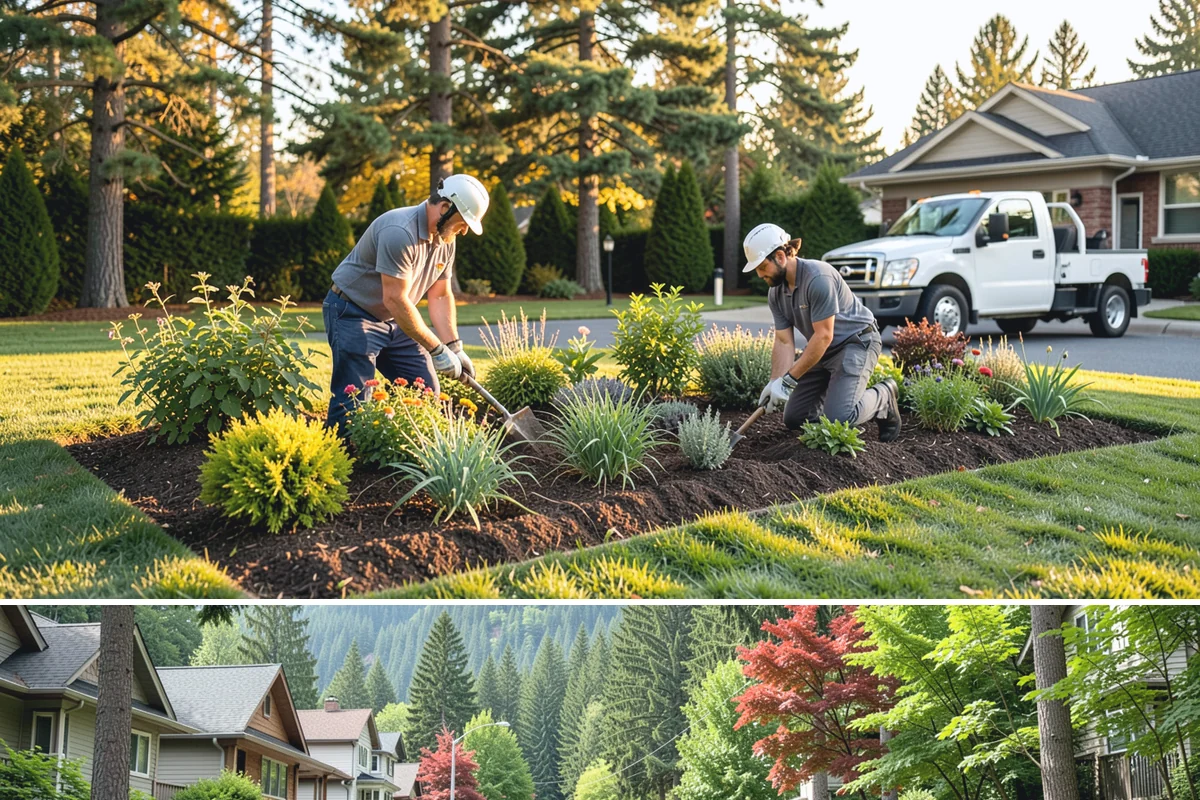 Hemlock Mulch Installation in Darrington, Snohomish County, WA - Hemlock is ideal for an early-spring refresh to showcase new growth, or a fall application to warm up the beds before the rains...